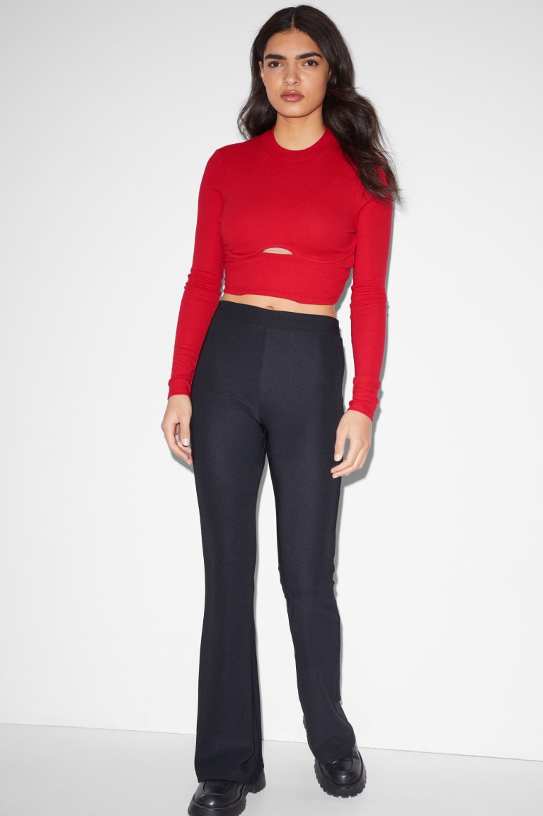  Rouge Hauts C&A Clockhouse Cropped Long Sleeve - france BYW-6801738