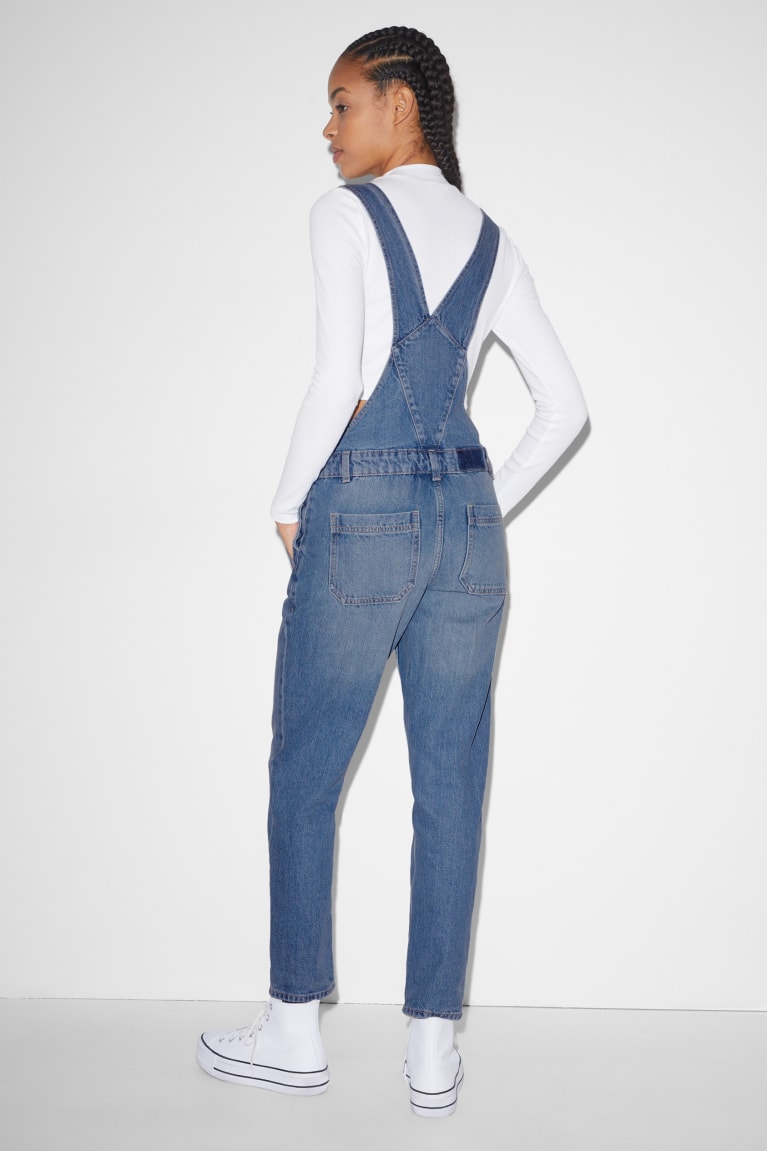  Bleu Bleu Clair Jean C&A Clockhouse Denim Dungarees Relaxed Fit - france KVP-9945407