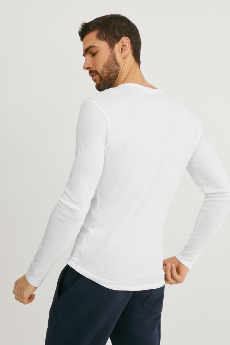  Blanche Hauts C&A Long Sleeve Organic Coton - france AZF-0689922