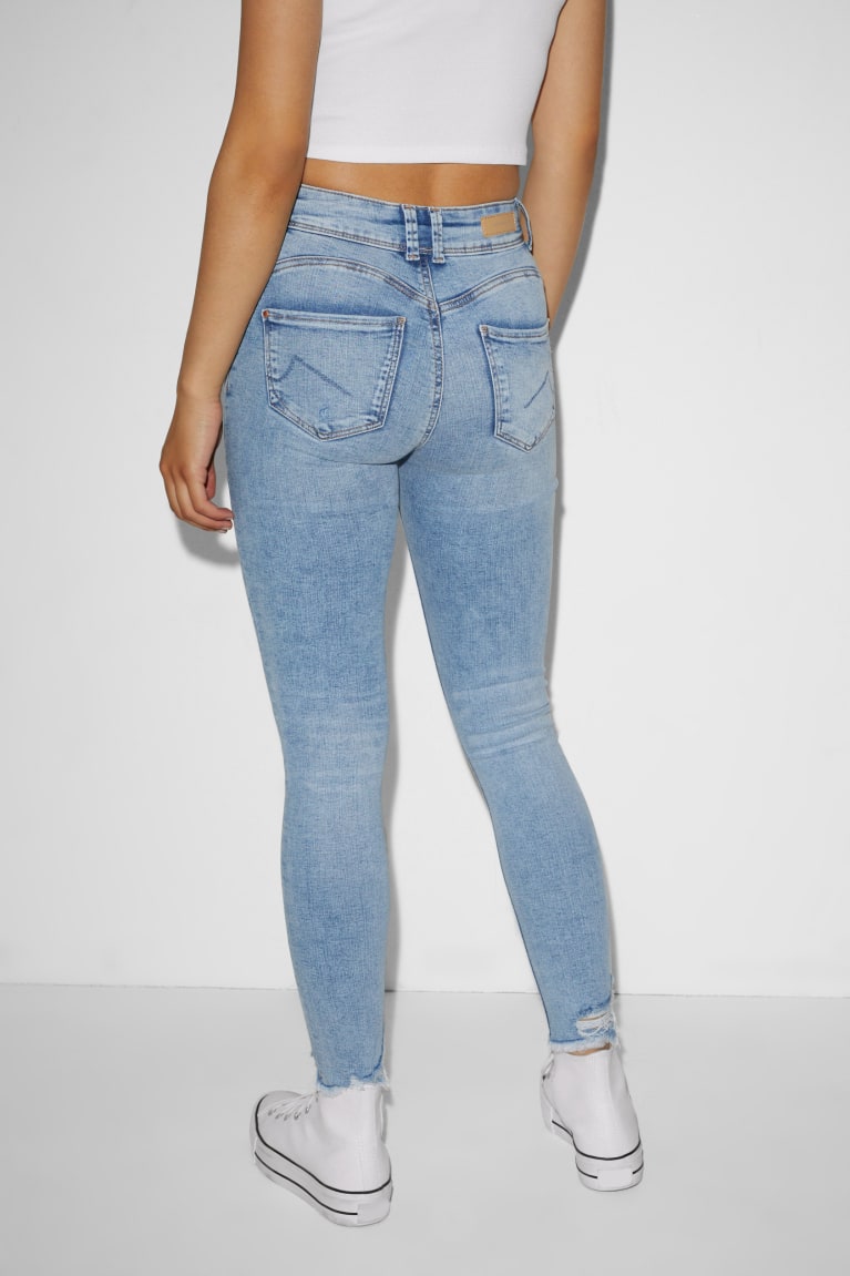  Bleu Bleu Clair Jean C&A Clockhouse Mince Mid-rise Taille Push-up Effect - france ZTT-8426003