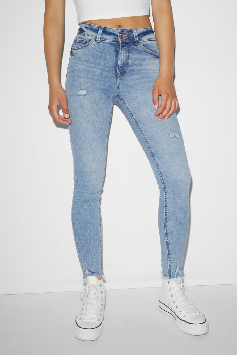  Bleu Bleu Clair Jean C&A Clockhouse Mince Mid-rise Taille Push-up Effect - france ZTT-8426003