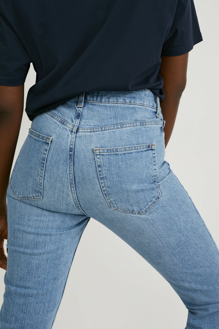  Bleu Bleu Clair Jean C&A Made In Eu Droit High Taille Organic Coton - france NKC-7909866