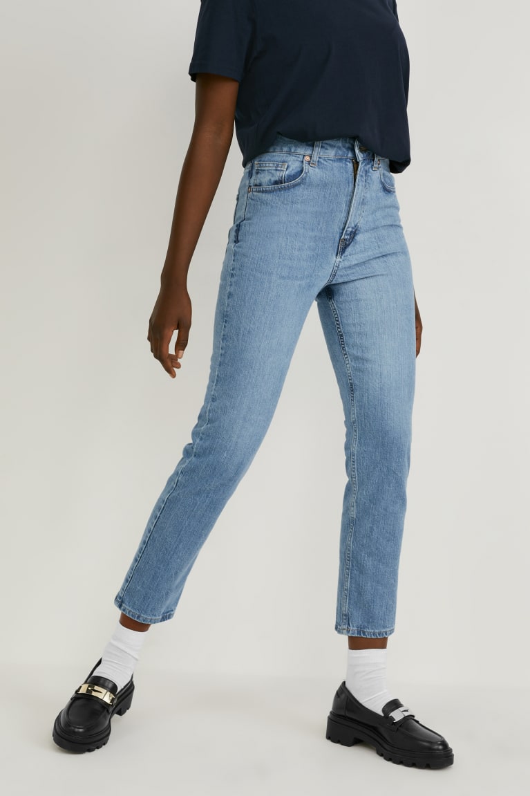  Bleu Bleu Clair Jean C&A Made In Eu Droit High Taille Organic Coton - france NKC-7909866