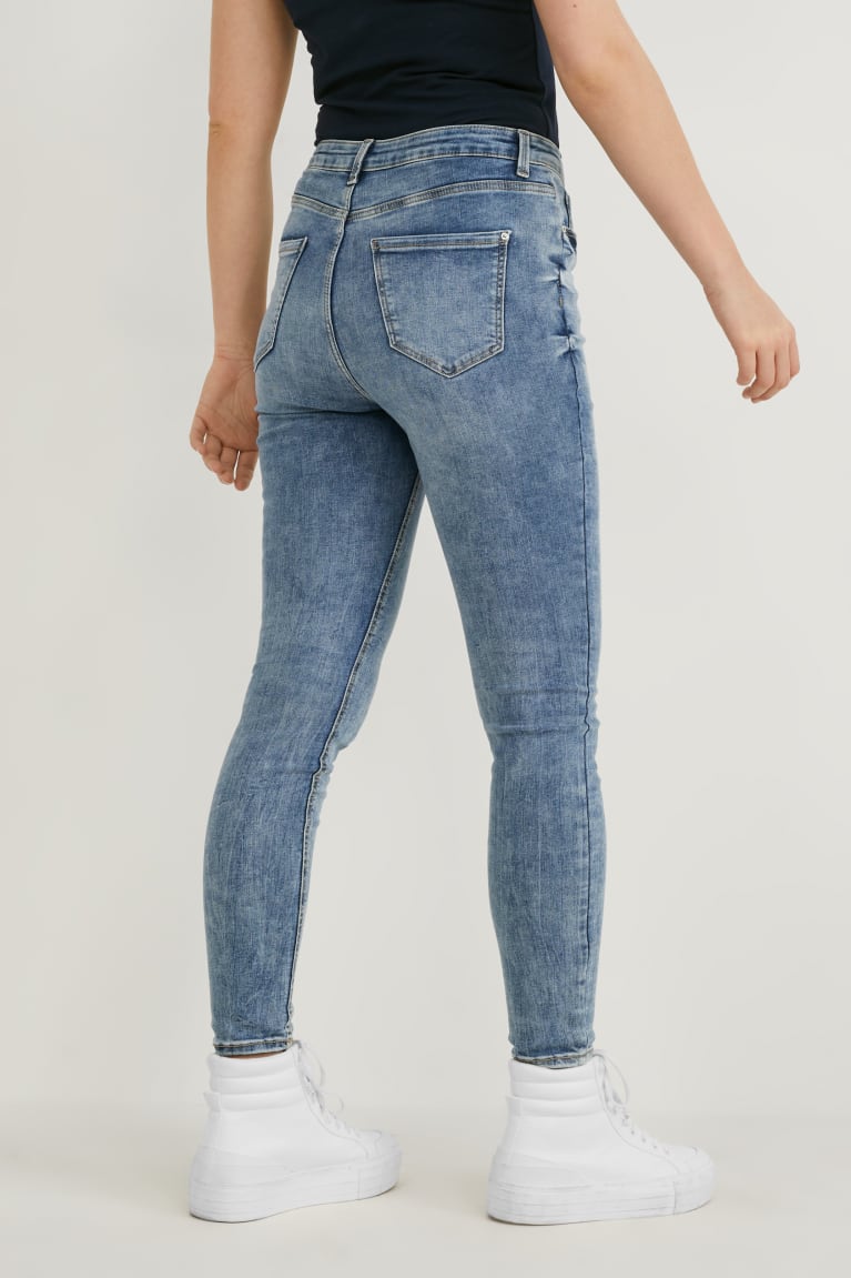  Bleu Bleu Clair Jean C&A Mince High Taille - france FOH-0605963