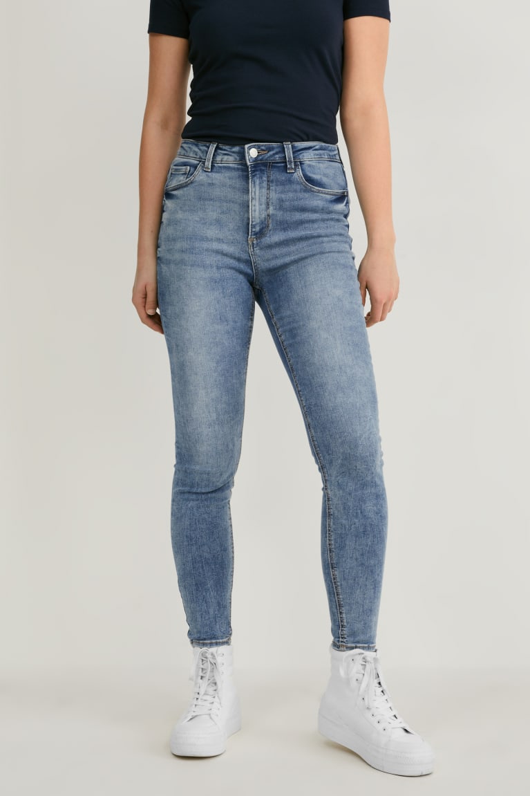  Bleu Bleu Clair Jean C&A Mince High Taille - france FOH-0605963