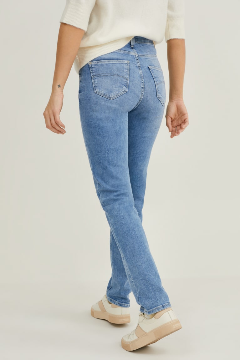  Bleu Bleu Clair Jean C&A Slim High Taille Recycled - france JPX-6078856