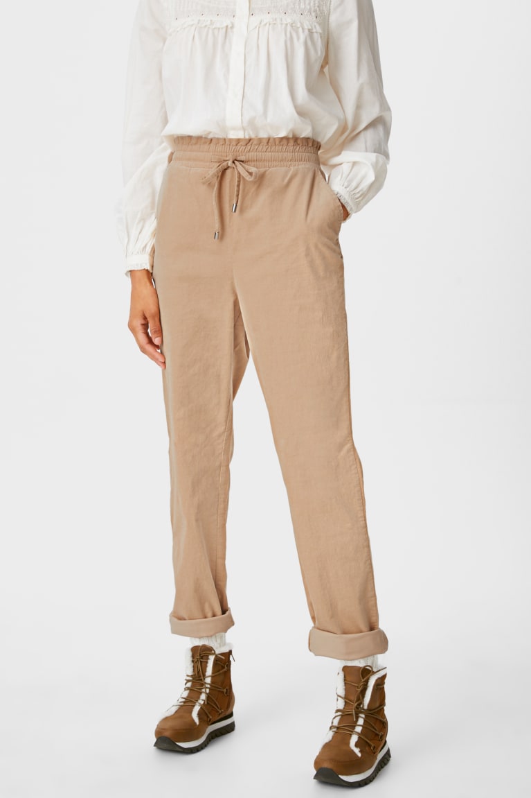  Beige Pantalons C&A Corduroy Relaxed Fit - france OWW-9542448