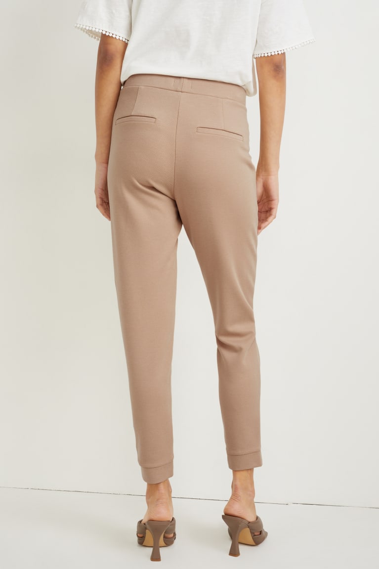  Beige Pantalons C&A Jersey Tapered Fit - france NNH-5186875