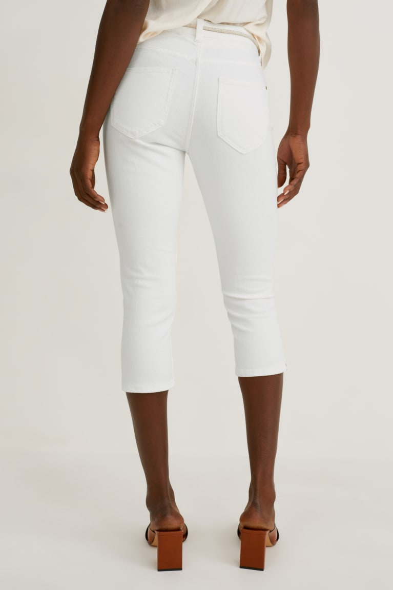  Blanche Jean C&A Capri With Belt Mid Taille - france HMK-8537406