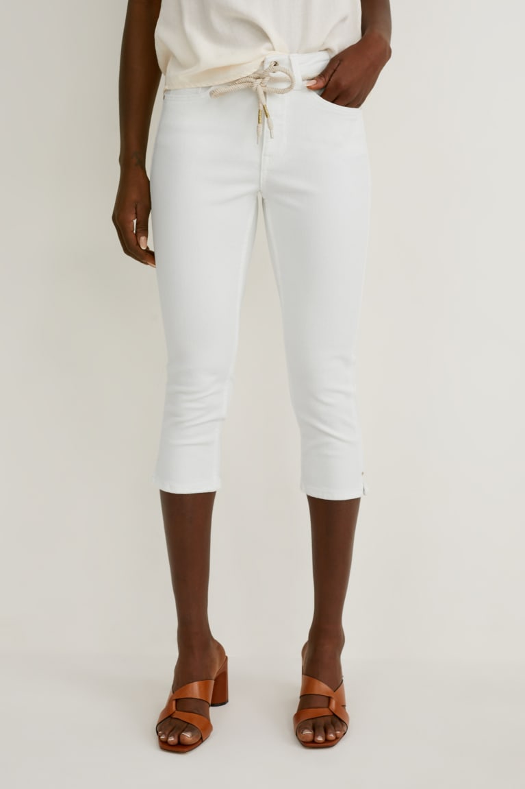  Blanche Jean C&A Capri With Belt Mid Taille - france HMK-8537406