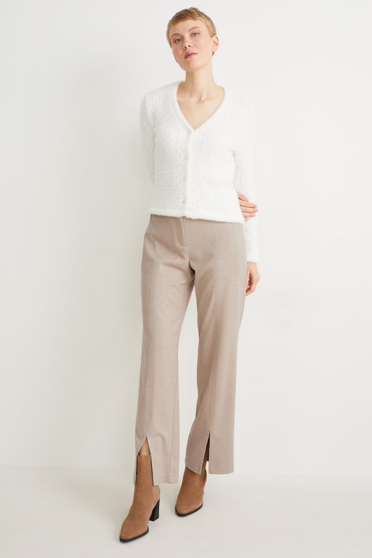  Beige Pantalons C&A Cloth Mid-rise Taille Larges Leg - france SNC-5414984