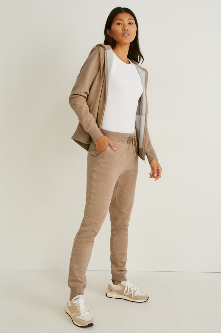  Beige Pantalons C&A Joggers Organic Coton - france XKM-3364399