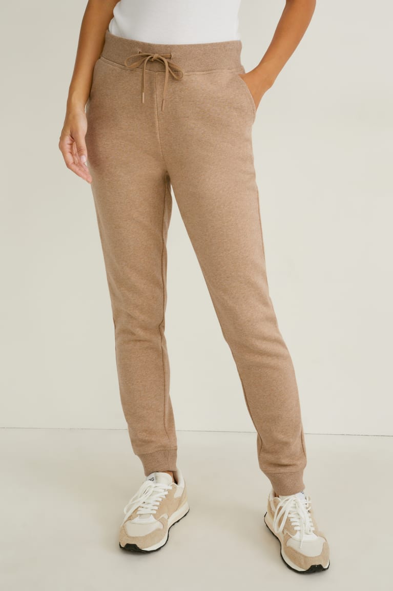  Beige Pantalons C&A Joggers Organic Coton - france XKM-3364399