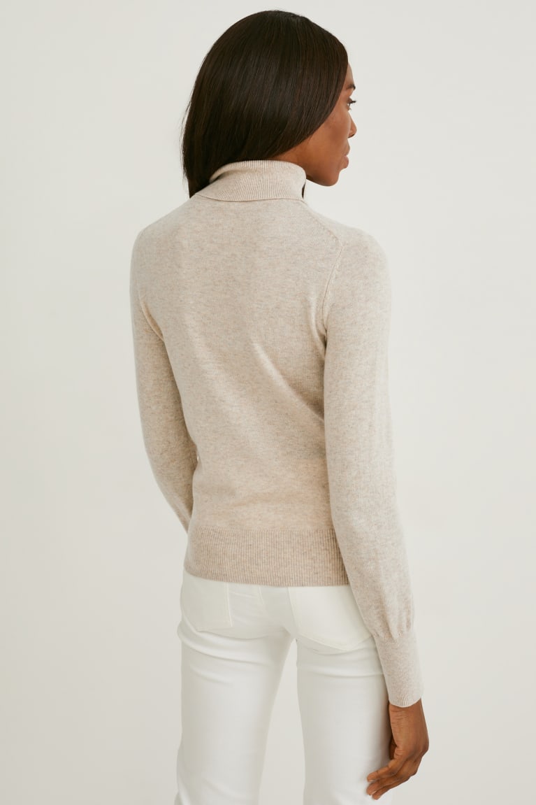  Beige Pulls C&A Polo Neck Recycled - france YRB-6268174