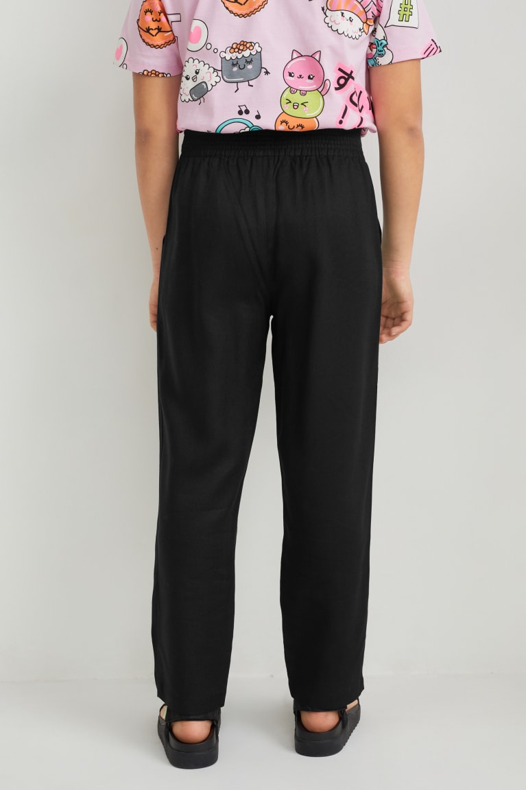  Noir Pantalons C&A Tapered Fit With Livaeco Fibres - france FWL-9835760