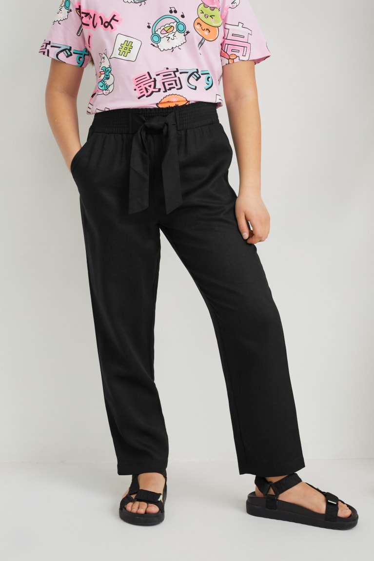  Noir Pantalons C&A Tapered Fit With Livaeco Fibres - france FWL-9835760