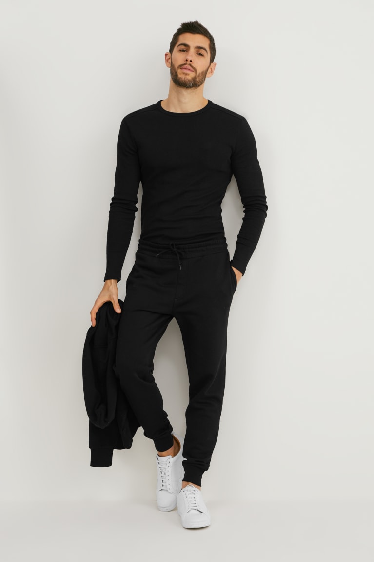  Noir Pantalons C&A Joggers Organic Coton - france OPC-9431393