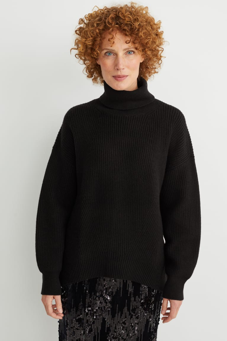  Noir Pulls C&A Polo Neck - france KHZ-6711620