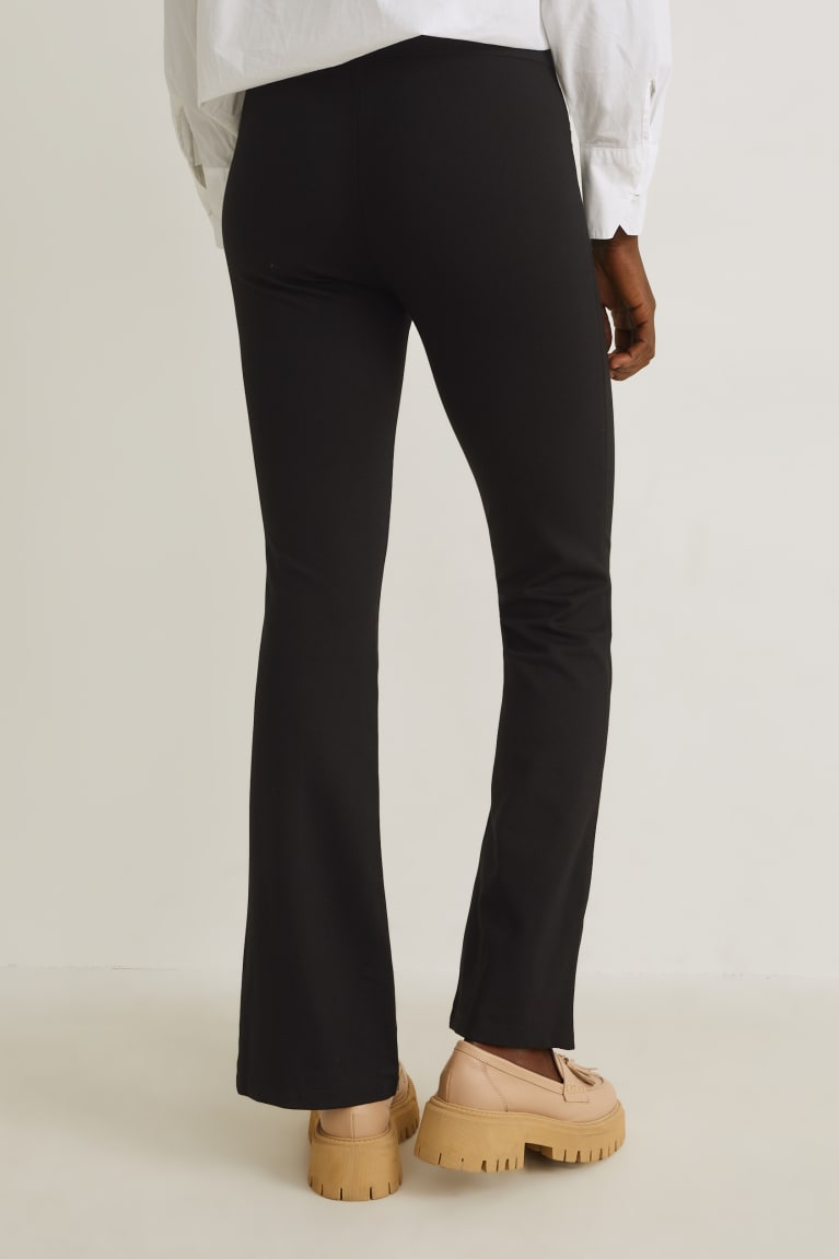  Noir Pantalons C&A Jersey Flared - france QKG-8187909