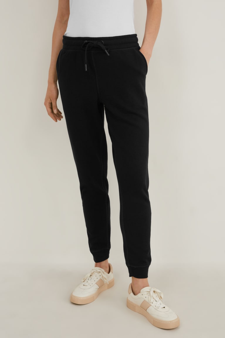  Noir Pantalons C&A Joggers Organic Coton Recycled - france BJU-6572441