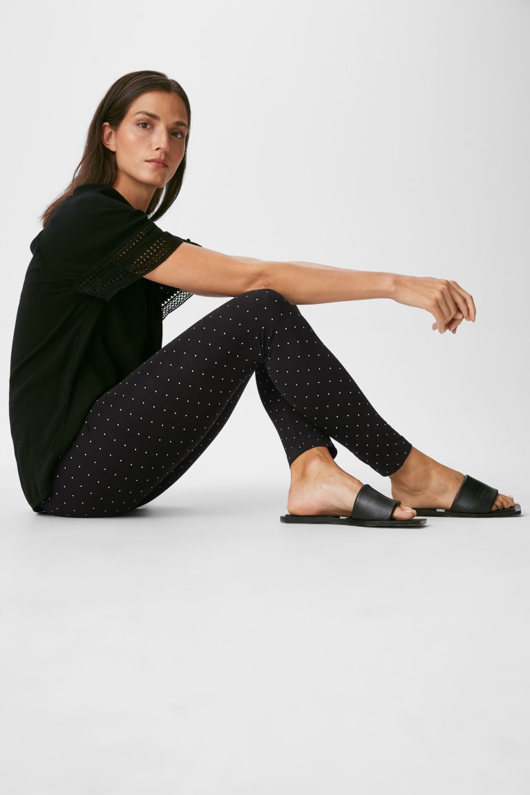  Noir Pantalons C&A Multipack Of 2 Basic Leggings Organic Coton - france IMR-4420804