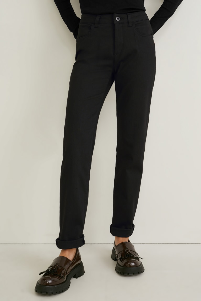  Noir Pantalons C&A Mid-rise Taille Slim Fit - france ZRP-8776365