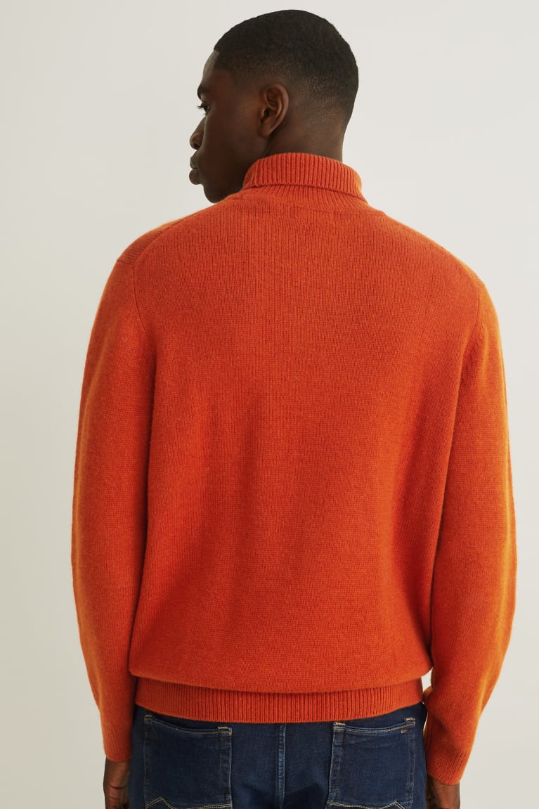  Orange Pulls C&A Polo Neck Laine Blend Recycled - france HAF-6518781