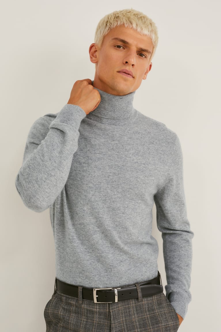  Grise Pulls C&A Cashmere Polo Neck - france YVO-2793608