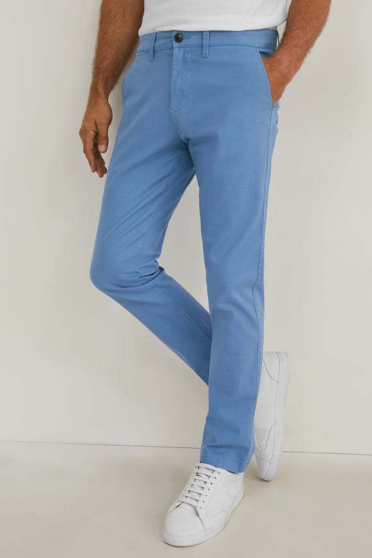  Bleu Pantalons C&A Chinos Regular Fit Lycra - france XMT-0827957