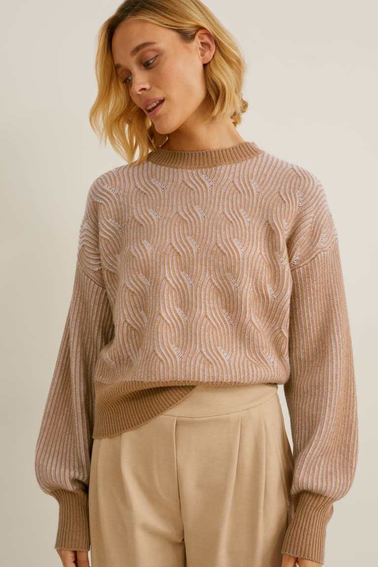  Marron Clair Pulls C&A Cashmere - france HUW-9662372