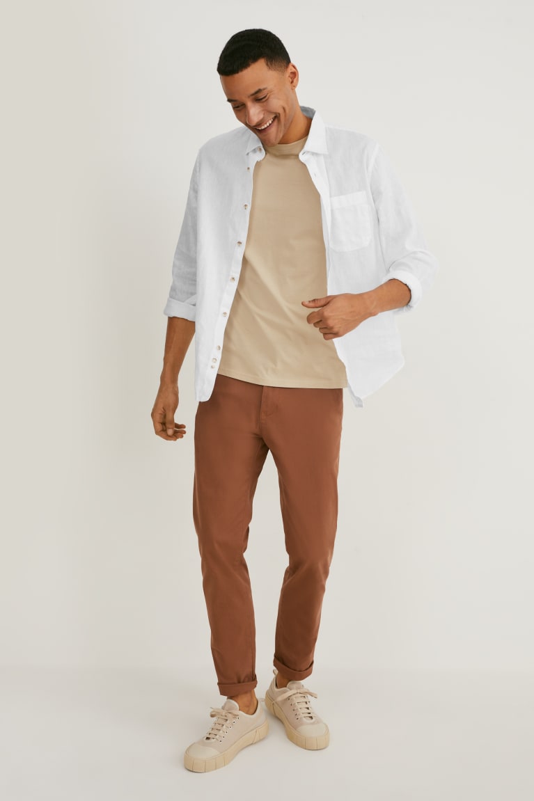  Marron Pantalons C&A Chinos Slim Fit Lycra - france SMP-0752010