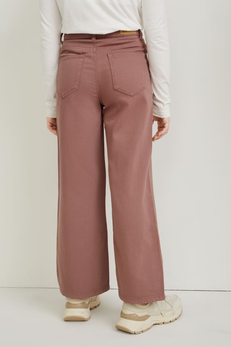  Marron Pantalons C&A Larges Leg - france ENJ-5878514