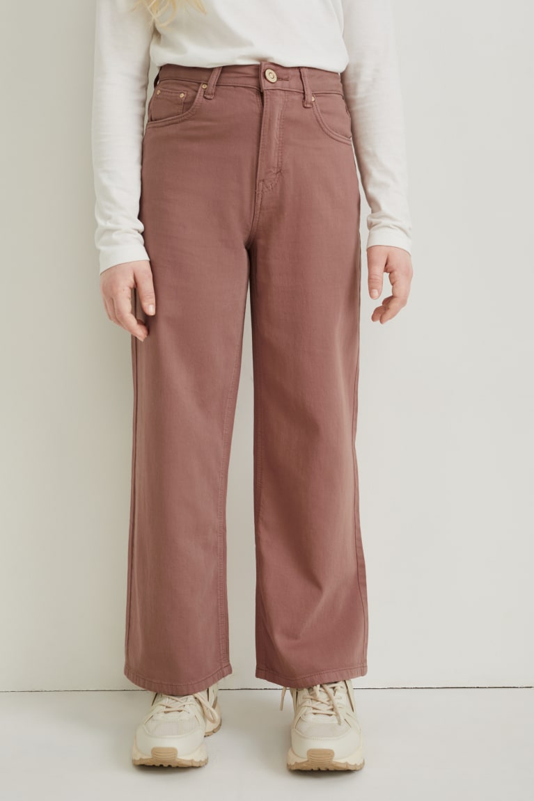  Marron Pantalons C&A Larges Leg - france ENJ-5878514