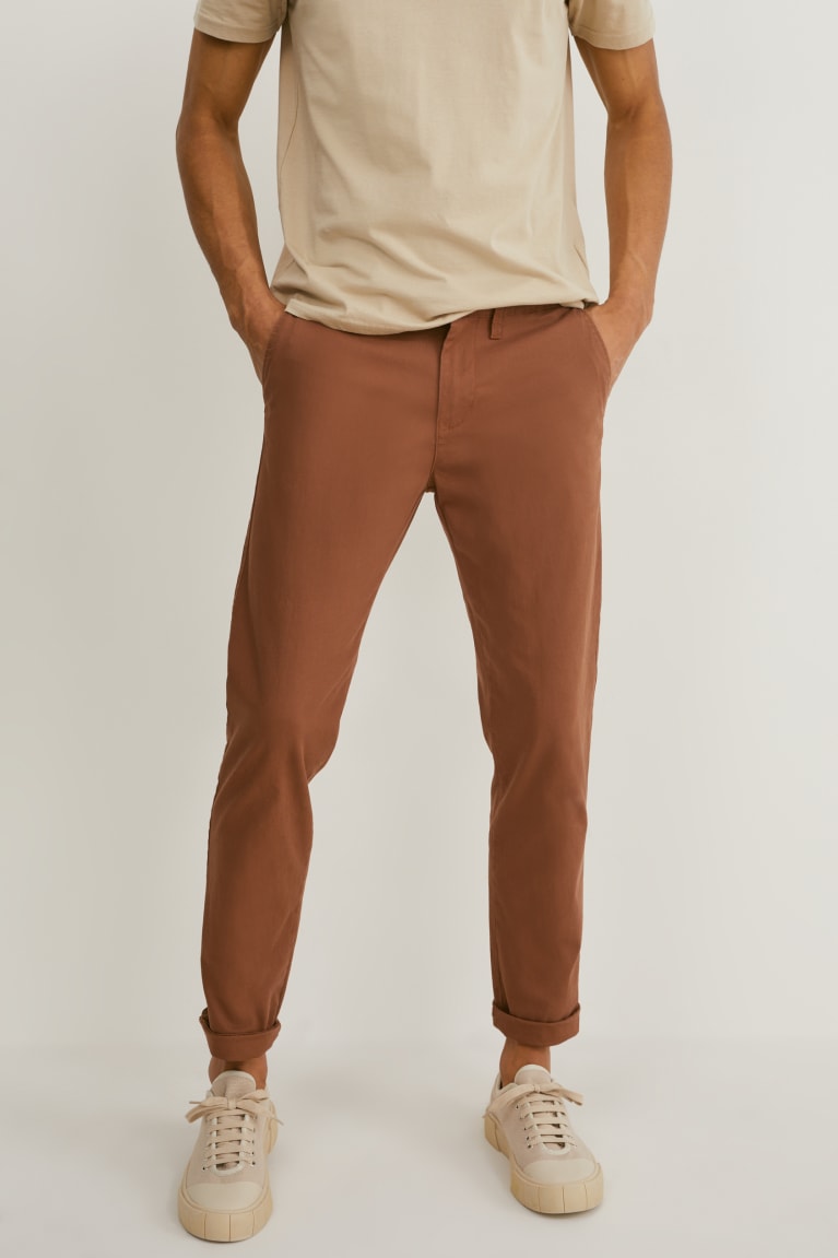  Marron Pantalons C&A Chinos Slim Fit Lycra - france SMP-0752010